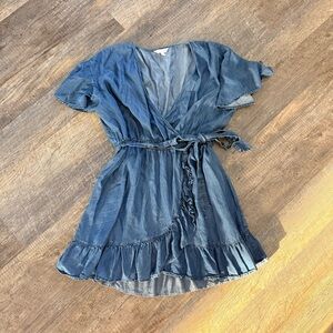 LC Lauren Conrad Blue Wrap Dress